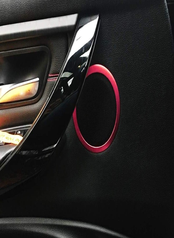 iJDMTOY Set of 4 Red Speaker Decoration Ring Cover Trims Compatible with 2012-2018 BMW F30 F31 3 Series 320i 328i 335i 340i M3 F32 F33 4 Series 428i 435i 440i - Image 5